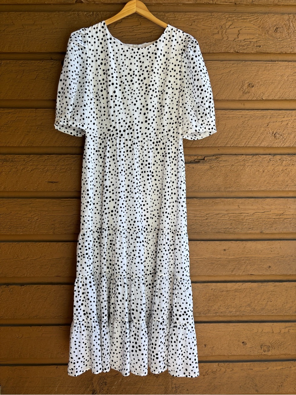 BB Dakota White and Black Polka Dot Midi Dress